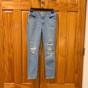 Levi's Light Blue Distressed Skinny Jeans